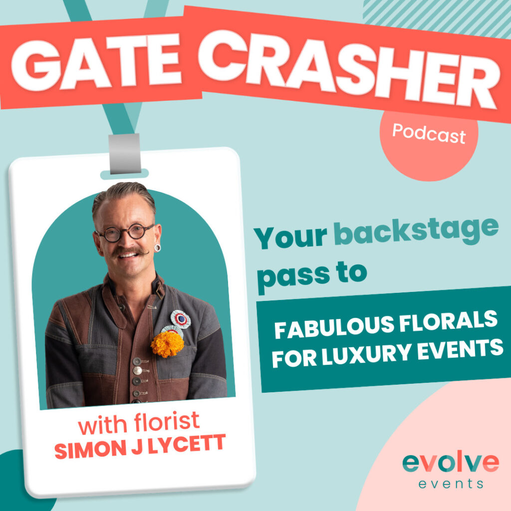 Interview with luxury florist Simon Lycett on Gatecrasher Podcast Cover